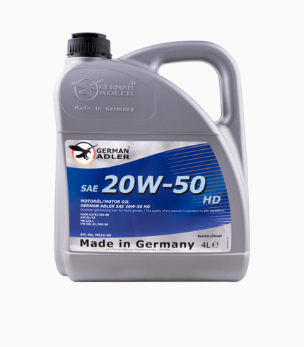 GERMAN ADLER SAE 20W-50 HD 4L Front, Bans Auto Store